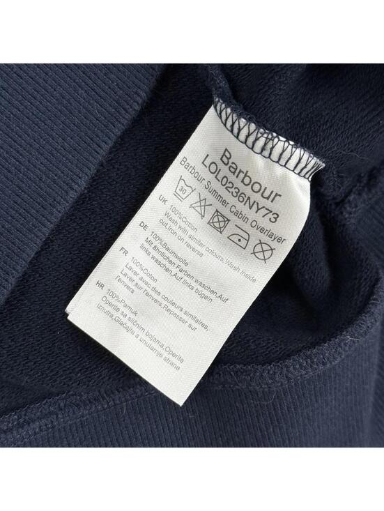 Barbour Heritage Brand Crewneck Sweatshirt Embroidered Birds Navy Women 6 Casual - Picture 6 of 9